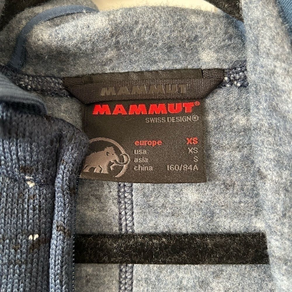 Mammut Chamuera Hooded Fleece Jacket Wing Teal Hood Navy Thermal Women Size XS - Picture 3 of 5